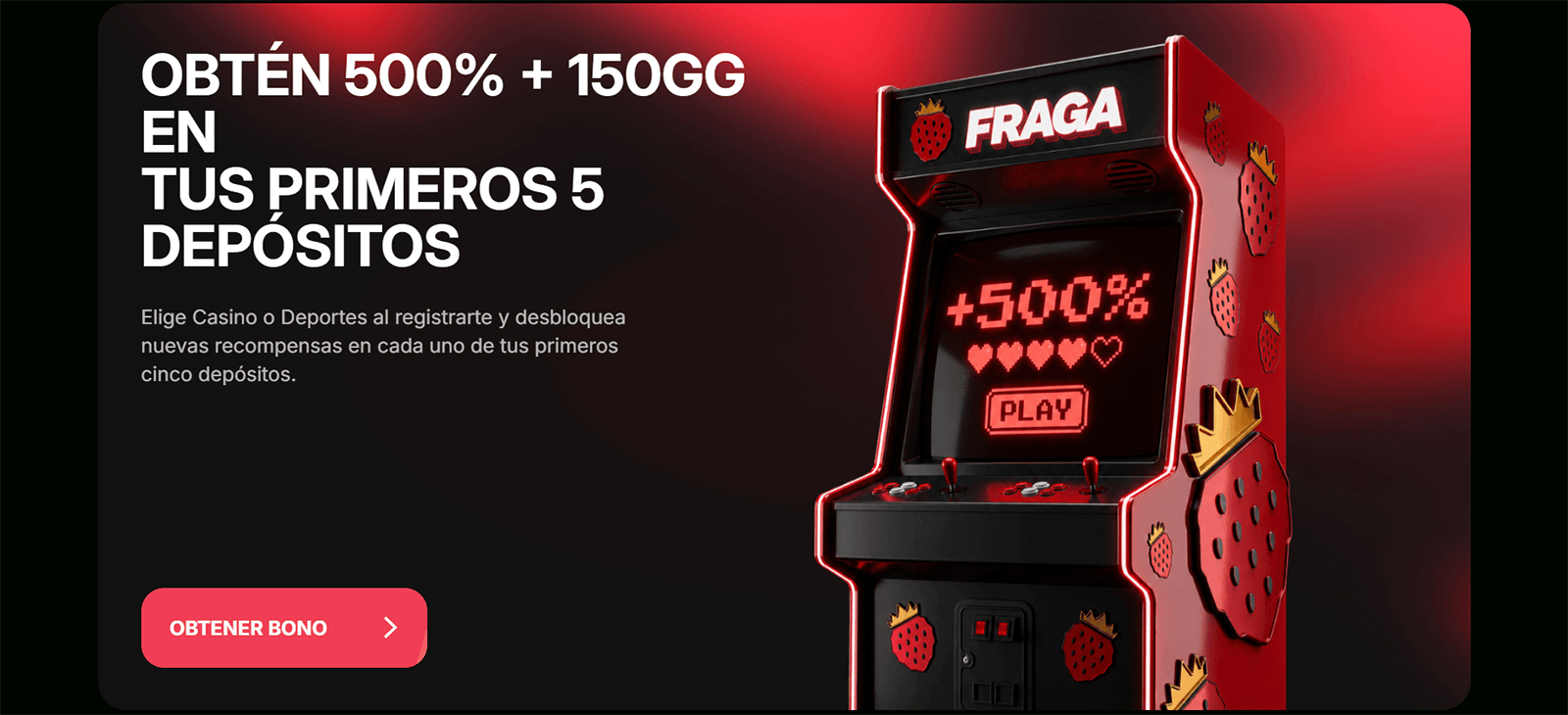 Bono de bienvenida de Fragabet Casino en Chile