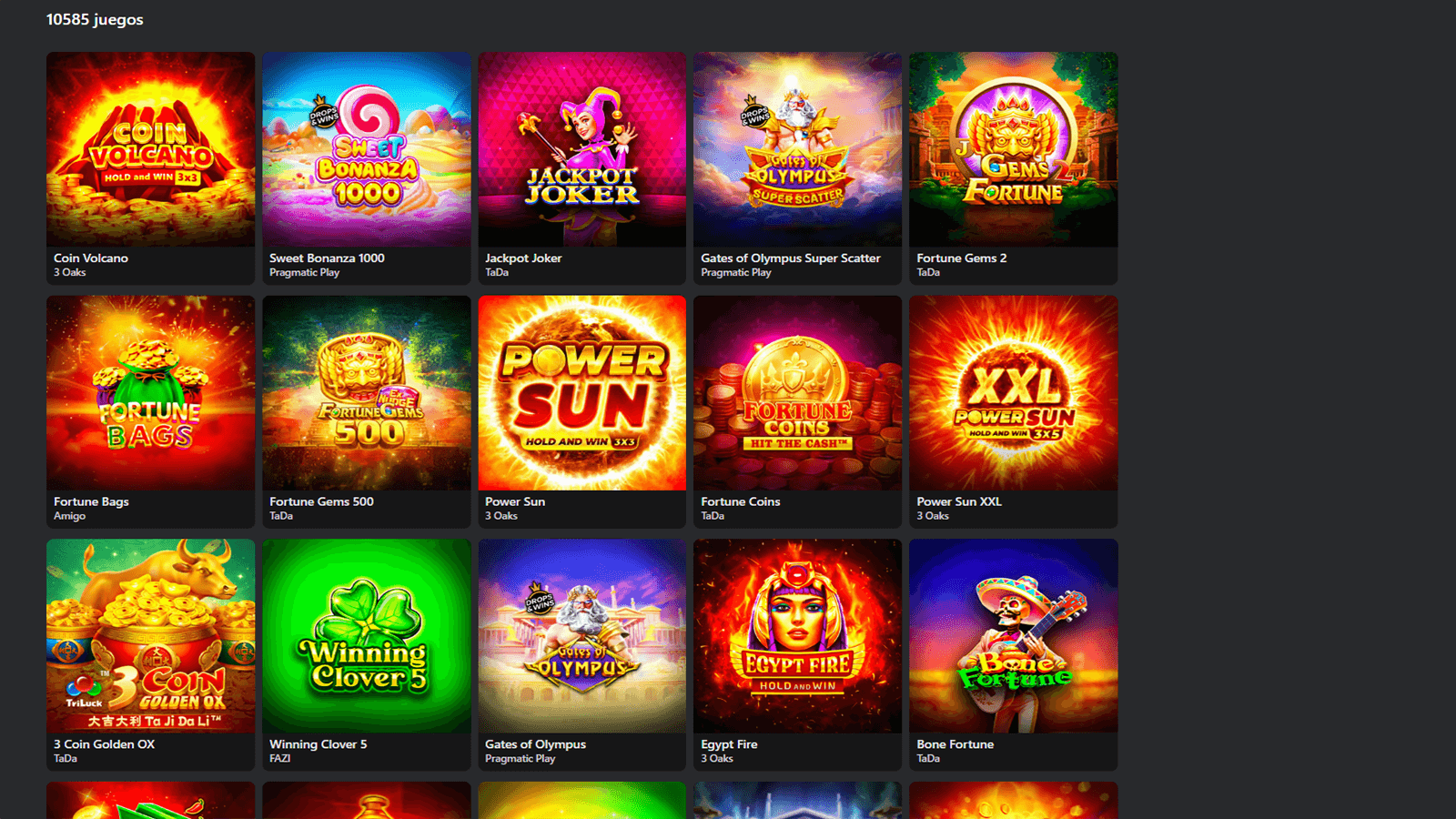Juegos de casino Parimatch