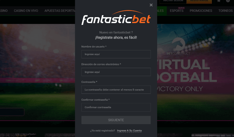 fantasticbet registrarse